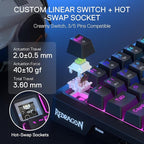 Redragon K724 PRO Wireless Gasket Gaming Keyboard w/Hype Screen & Knob - Image 6