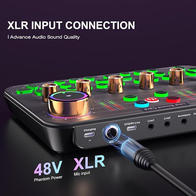 Facmogu K600 Gaming Audio Mixer, Streaming Audio Mixer - Image 3