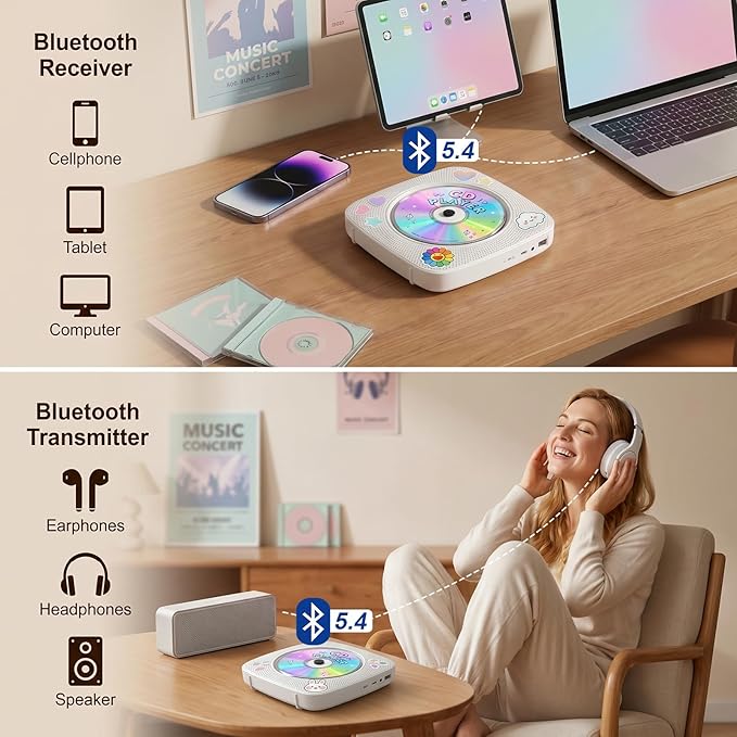 Gueray Portable CD Player Bluetooth: CD Players - Image 3