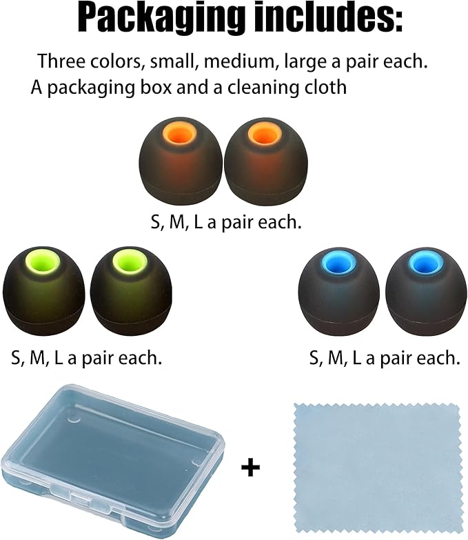 Silicone Replacement Earbud Tips Ear Tips Fit Most in-Ear Earbuds Headphone - Image 7