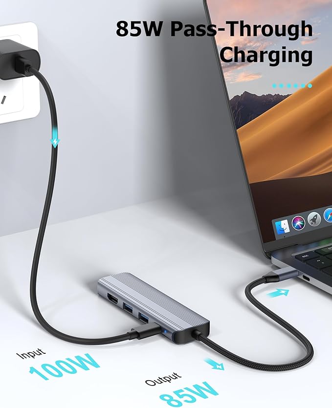 USB C Hub Ethernet HDMI Multiport Adapter - Image 5