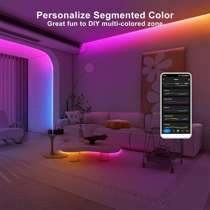 16.4ft Bluetooth RGB+IC COB Led Strip Light - Image 2