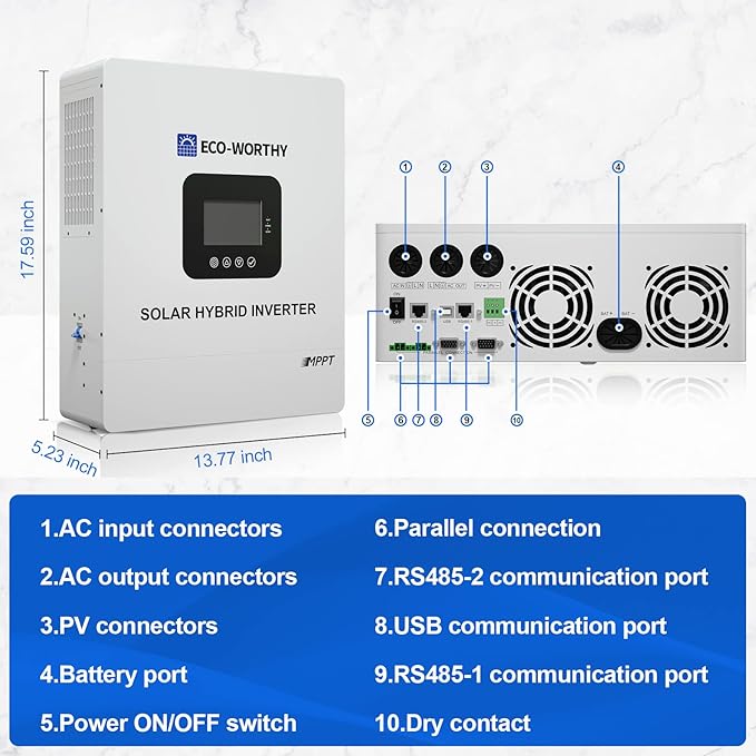 ECO-WORTHY Home Power Station Backup, 48V 280AH LiFePO4 Battery - Image 8