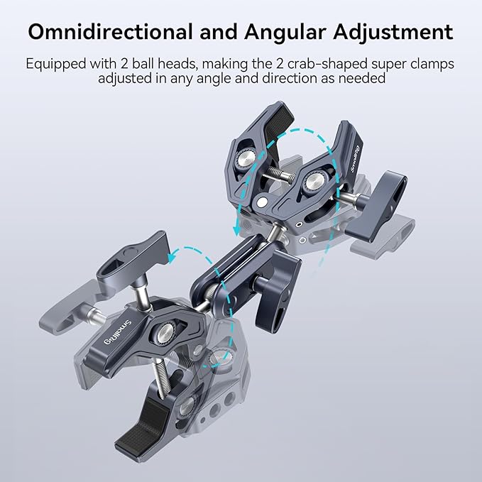 SMALLRIG Double Clamp Mount, Umbrella Clamp, Super Clamp Arm, - Image 4