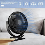Clip Fan, 8 Inch Mini Quiet Desk Fan, 10000mAh USB Rechargeable Battery - Image 4