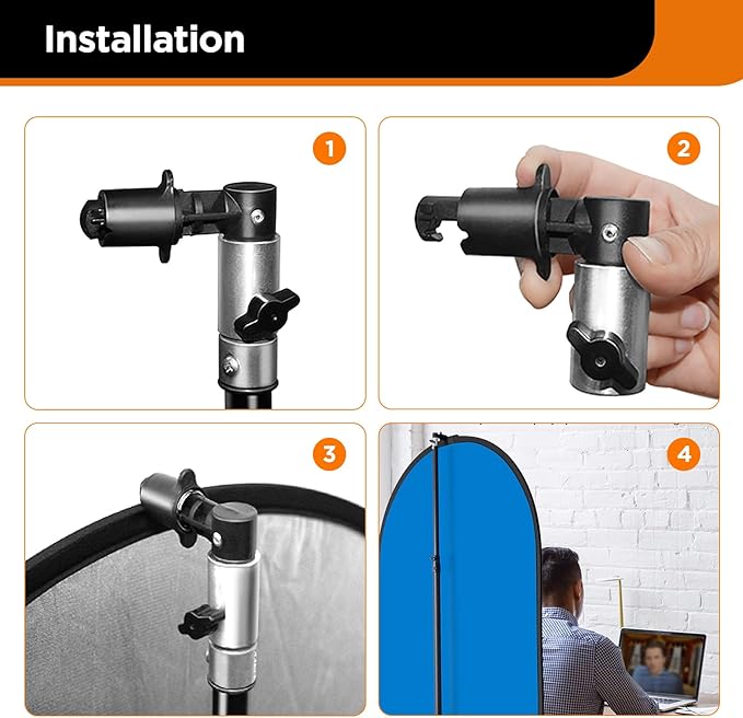 3 Pack Reflector Holder Backdrop Clamp, Sturdy Aluminum Alloy Photography - Image 5