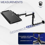 VIVO Office Chair Mounted 26 x 12 Inch Keyboard and Mouse Tray, Ergonomic Tilt - Image 3