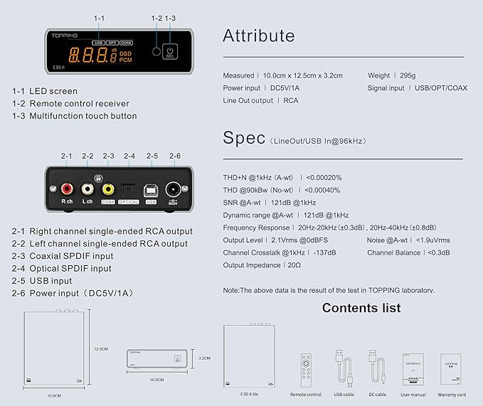 Topping E30II lite DAC Preamp - Image 3