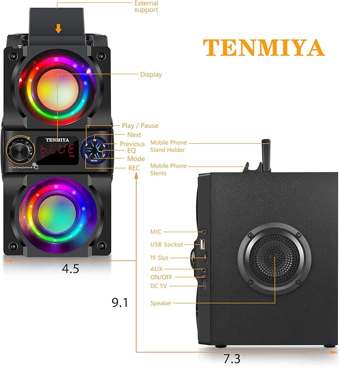 Bluetooth Speaker, 40W Portable Wireless Speaker - Image 8