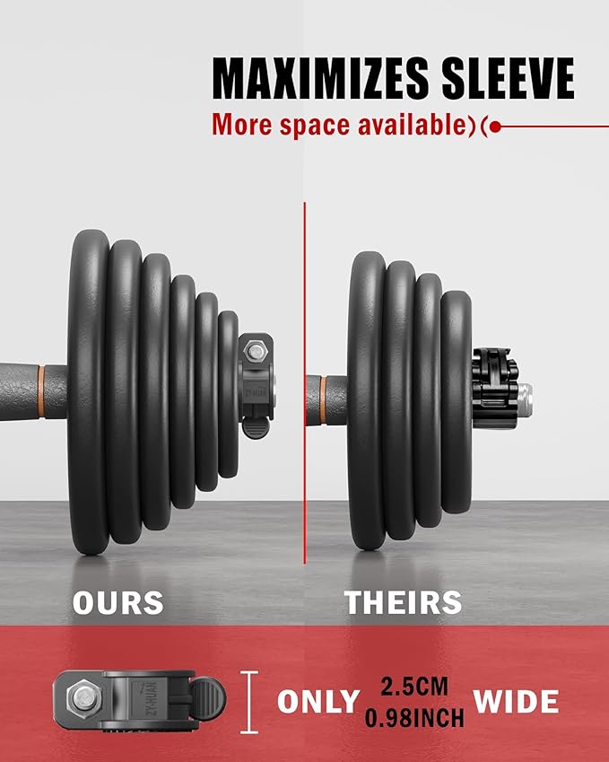 Narrow Barbell Clips 2.5cm Width - Image 2