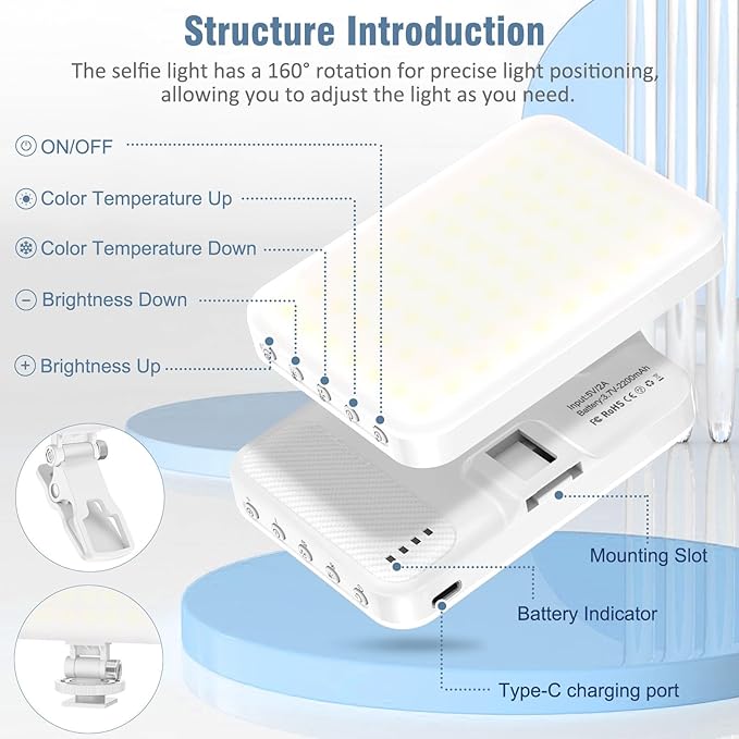 60 LED Portable Selfie Light Video Conference Lighting - Image 4