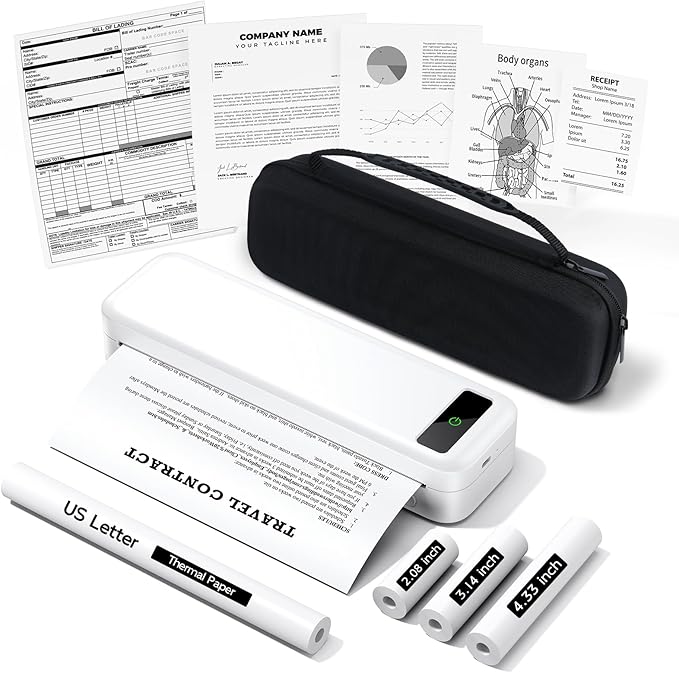 Portable Printers Wireless for Travel, Support 8.5" X 11" US Letter & A4 by TATTMUSE