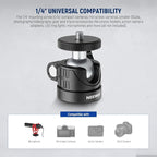 NEEWER Basic Mini Ball Head, Portable Tripod Head Camera Mount Adapter - Image 3