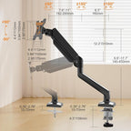 PHOLITEN Single Monitor Mount Fits 13-32 inch, 4.4-19.8lbs, Fully Adjustable - Image 3