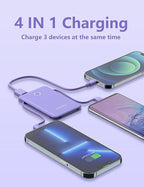 2-Pack 6000mah Ultra Slim Built in Cables Power Bank, Card Size Built in USB C - Image 9