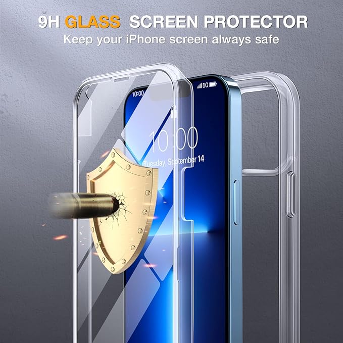 Miracase Glass Case for iPhone 13 Pro Max 6.7 inch, Upgrade Full-Body Clear - Image 6