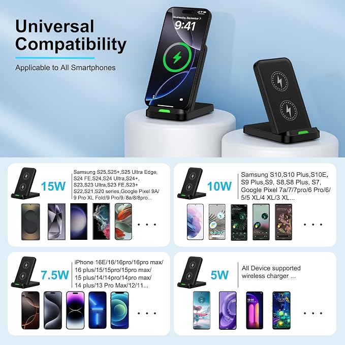 Wireless Charger Stand for Samsung Galaxy S25 Ultra Plus S24 S23 FE S22 S21 - Image 7