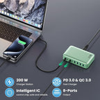 USB C Charger 200W USB C Charger Block, Upgraded GaN III 8-Port Fast Charging - Image 6