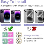2 Pack Camera Lens Protector for iPhone 14 Pro/iPhone 14 Pro Max, AR Tempered - Image 2