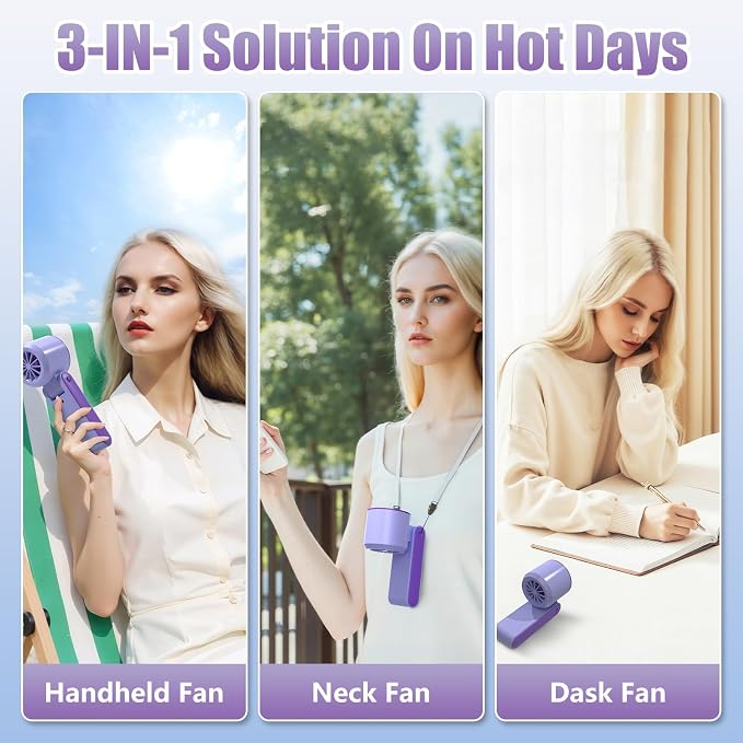 Portable Handheld Fan Rechargeable 100 Speeds Turbo Ice Cooling Fan Personal - Image 4