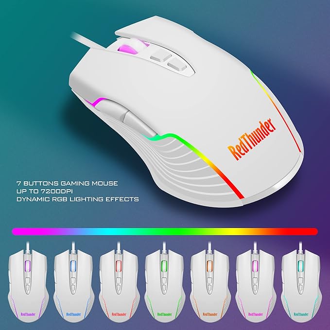 RedThunder K10 Wired Gaming Keyboard and Mouse and Wrist Rest Combo, RGB Backlit - Image 6