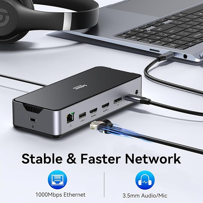 USB C Docking Station 3 Monitors Laptop Dock Dual Monitor - Image 8
