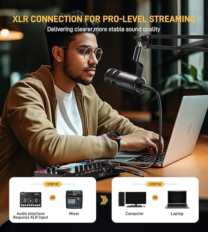 MAONO XLR Podcast Dynamic Microphone, Cardioid Studio Mic - Image 4
