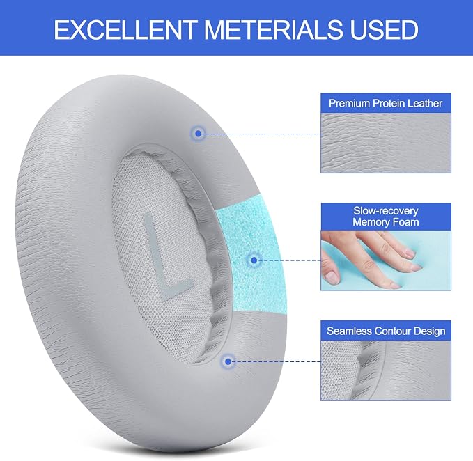 Replacement Ear Pads for Bose NC700 Noise Cancelling Headphones, Upgrade - Image 3