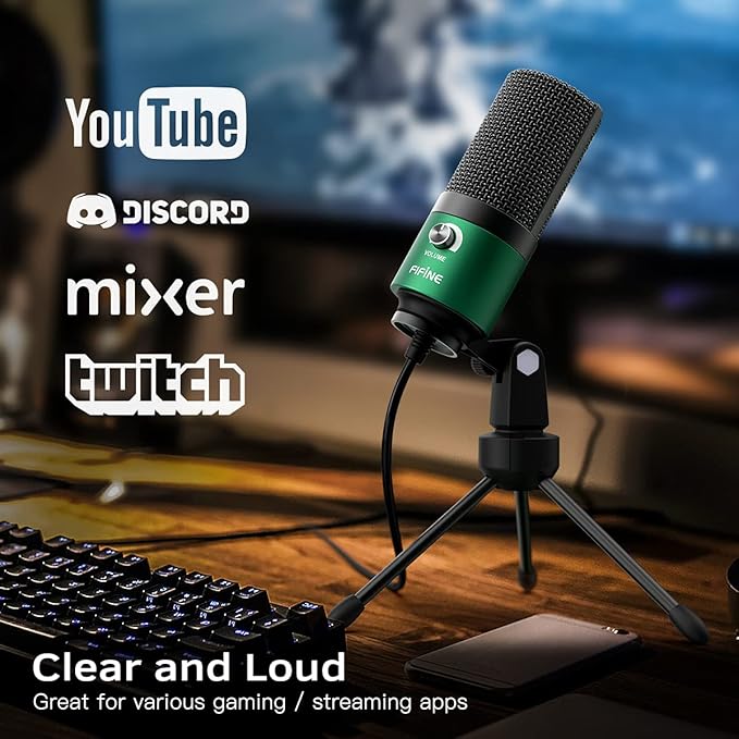 FIFINE USB Gaming Microphone for PC Desktop, PS4 and Mac, Gain Control - Image 5