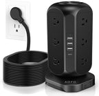Long Extension Cord 15 ft Power Strip Tower, Surge Protector 12 AC Outlets 4 by AOFO