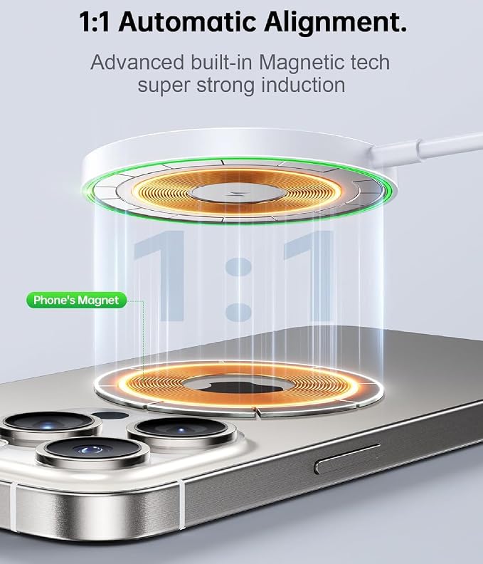 Magnetic Wireless Charger for iPhone 16/16 Pro/16 Plus/16 Pro Max, FDGAO 2 in 1 - Image 4