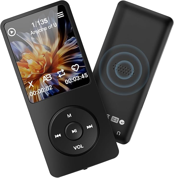 MP3 Player with Bluetooth 5.2, Portable 32GB MP3 MP4 Music Player with Speaker by Unknown