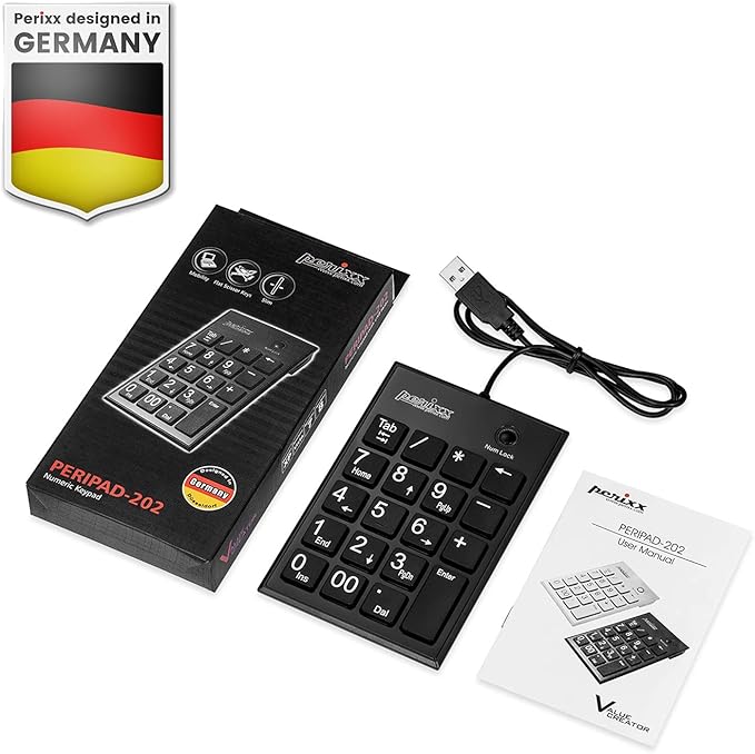 Perixx PPD-202 Wired 19 Keys Slim Numeric Keypad, Big Print Font, Silent - Image 6