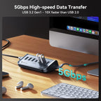 Yottamaster 7 Port USB 3.0 Hub, Data USB Hub Splitter - Image 2