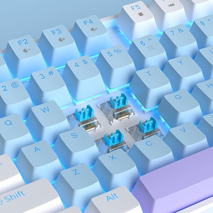 MageGee 75% Mechanical Gaming Keyboard, LED Blue Backlit, 87 Keys Compact TKL - Image 2