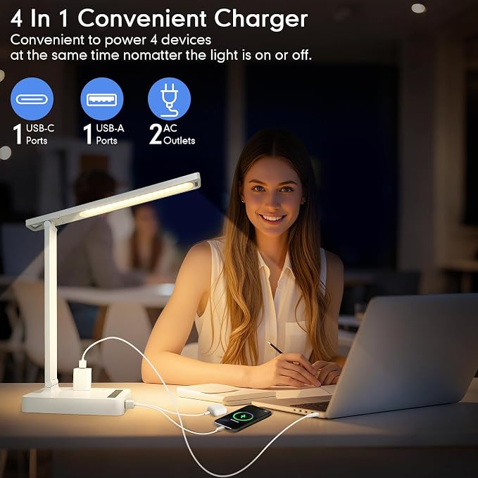 Desk Lamp with 4-Port Charging Station, 5 Color Modes & Adjustable Brightness - Image 5