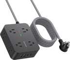 Extension Cord 6 Ft, HANYCONY Surge Protector Power Strip Long Cord 8 Outlets 4 by HANYCONY