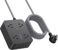 Power Strip Surge Protector 10 Ft Cord, HANYCONY Extension Cord Flat Plug by HANYCONY
