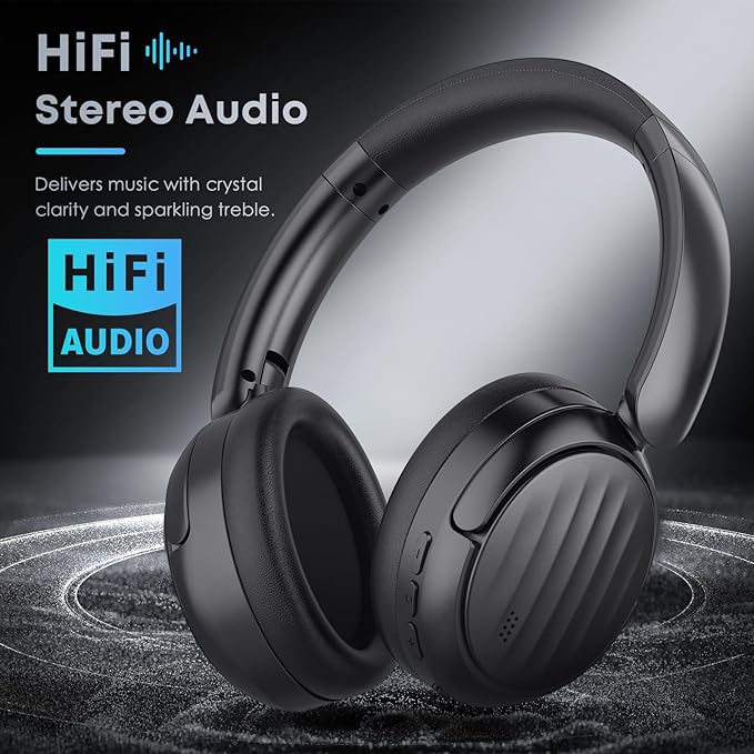 Bluetooth Headphones with Active Noise Cancelling, Wireless Over Ear Bluetooth - Image 3