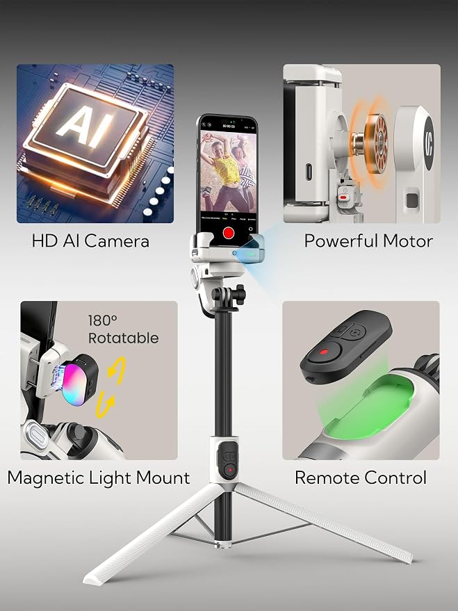 Auto Face Tracking Tripod 360 Rotation w/Stand - Image 6
