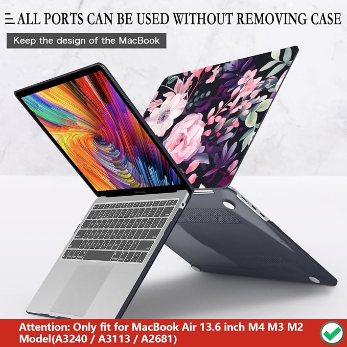 CISSOOK Compatible with MacBook Air 13.6 inch Case 2025 2024 2022 Release Model - Image 5
