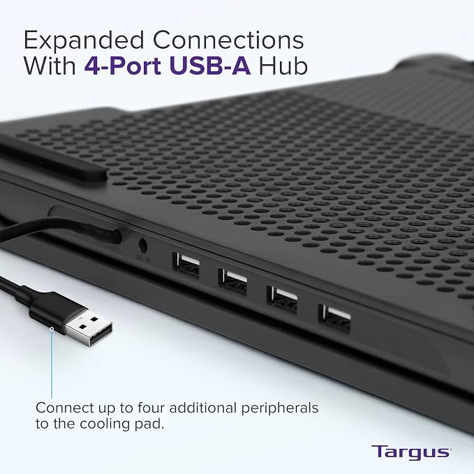 Targus Laptop Cooling Pad for Laptops up to 17-inches, Dual High-Speed Fans - Image 7