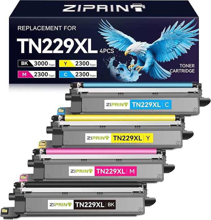ZIPRINT TN229XL TN229 Toner 4 Pack Compatible Replacement by ZIPRINT