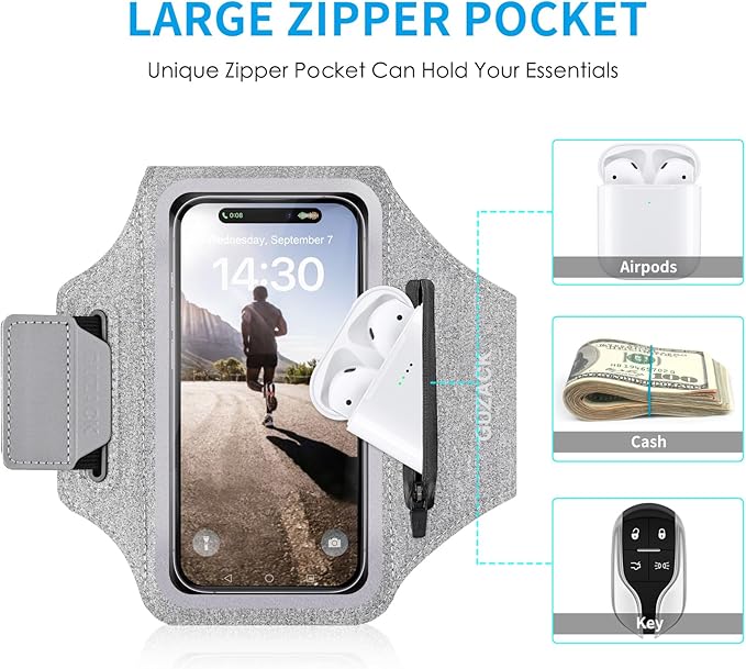 GUZACK Running Armband Case for iPhone 16/15/14/13/12/11 Pro Max, Galaxy - Image 3