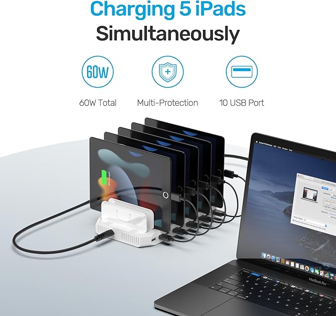 【5PCS】 Unitek Multi Charging Station, 10-Port USB Charger - Image 9