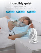 usb Personal Clip on Fan 2400mAh Battery Operated 6in, Type C, 3 Speed - Image 3