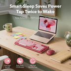 Wireless Keyboard and Mouse Combo, Cute Full-Size Typewriter-Style Keyboard - Image 5
