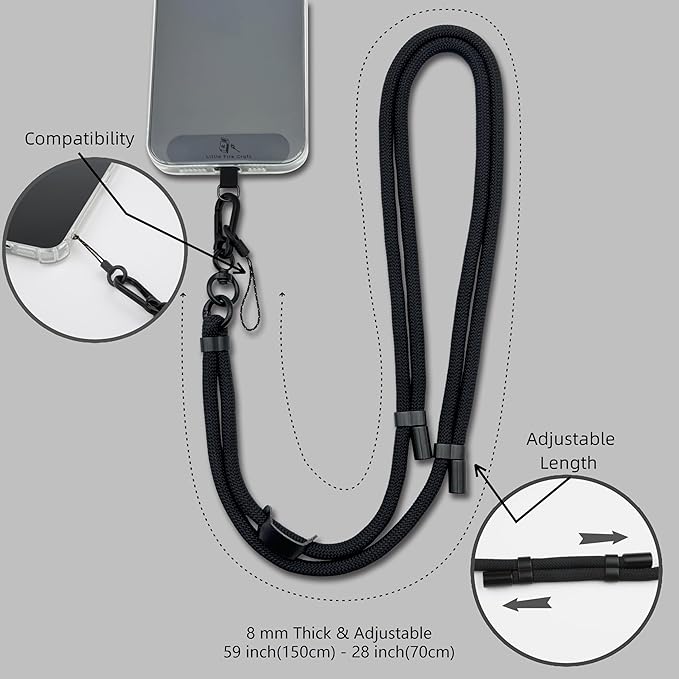 Adjustable Cell Phone Lanyard Crossbody Smartphone Strap Soft Rope Phone Lanyard - Image 6