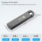 YPANX 512GB Pro Portable SSD, 1000MB/s Speed, USB 3.2 Gen 2 + Type C Dual-Port - Image 2