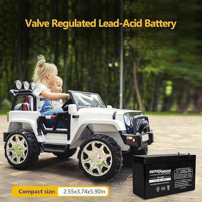 SEFEPODER 12V 7Ah Rechargeable Sealed Lead Acid Battery - Image 4
